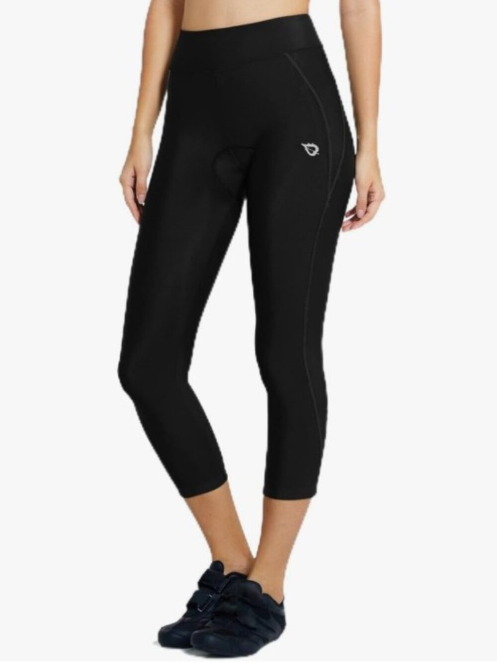 baleaf Women's Padded High Waist Cycling  3/4  Capris Zipper Pockets UPF 50+